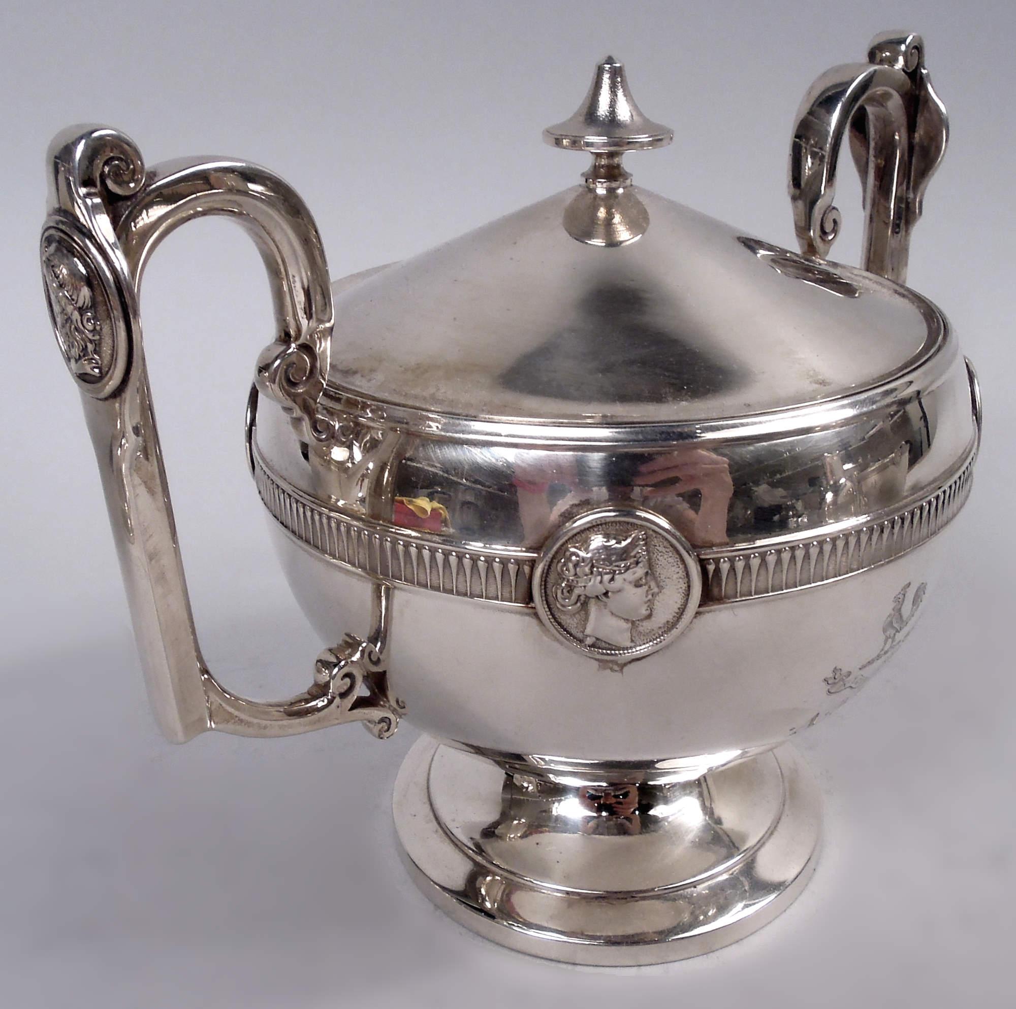 Antique Gorham Medallion Coin Silver 5-Piece Coffee & Tea Set For Sale 5