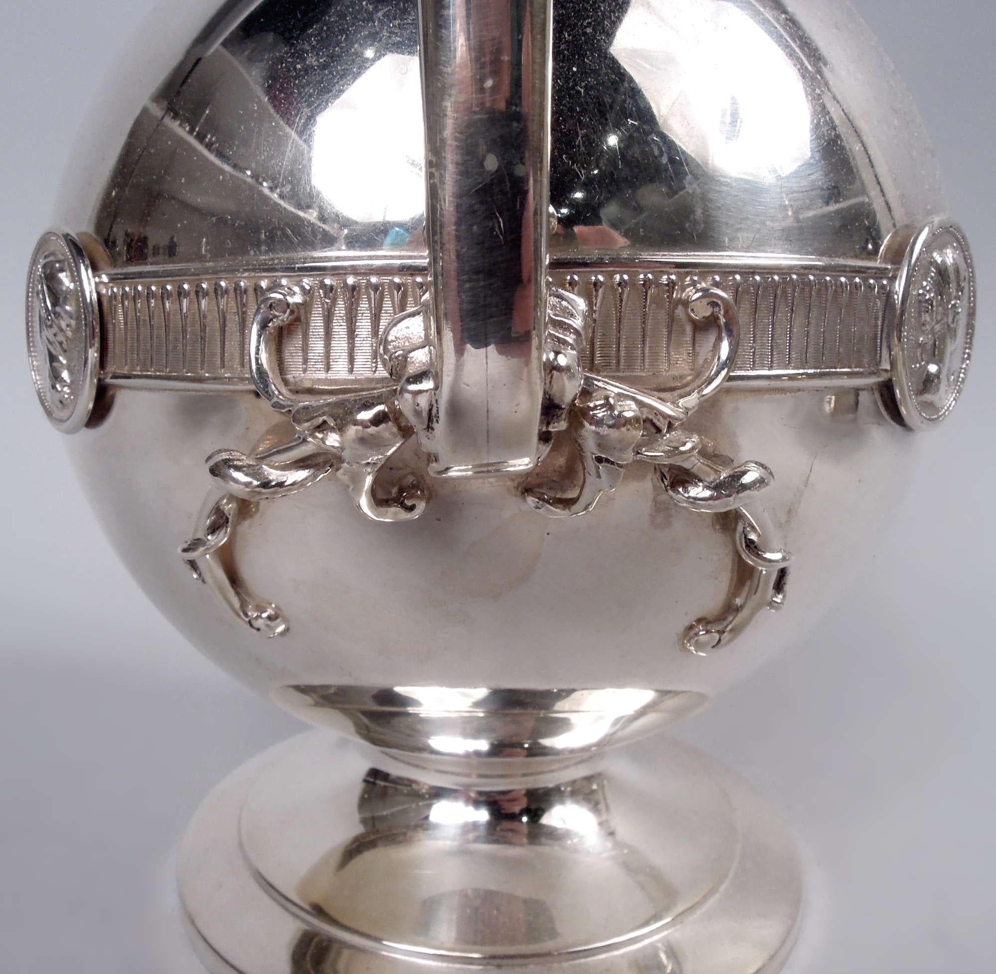 19th Century Antique Gorham Medallion Coin Silver 5-Piece Coffee & Tea Set For Sale