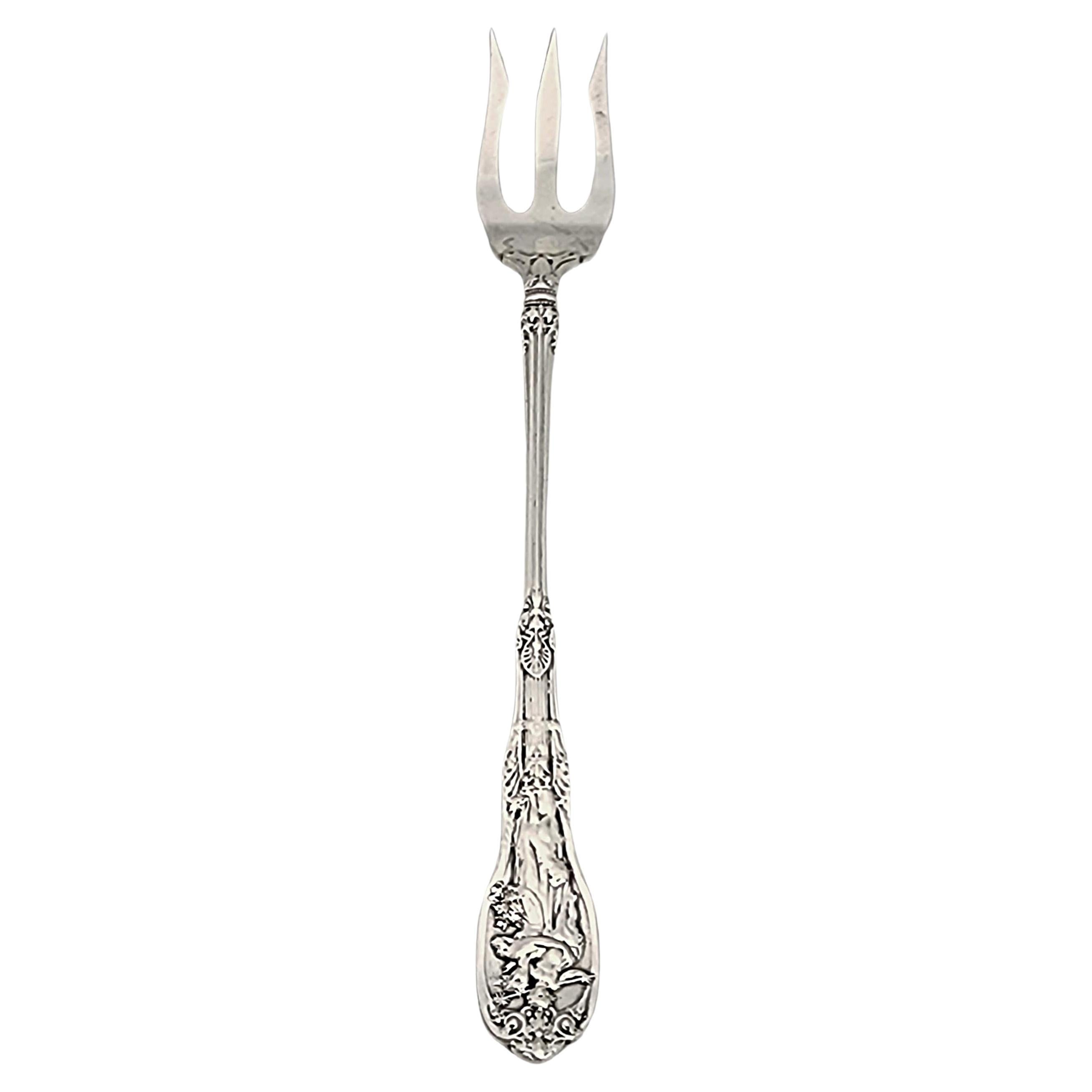Antike Gorham Mythologique Sterling Silber Olive Fork w/Mono 6" #17026 im Angebot