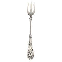 Antique Gorham Mythologique Sterling Silver Olive Fork w/Mono 6" #17026
