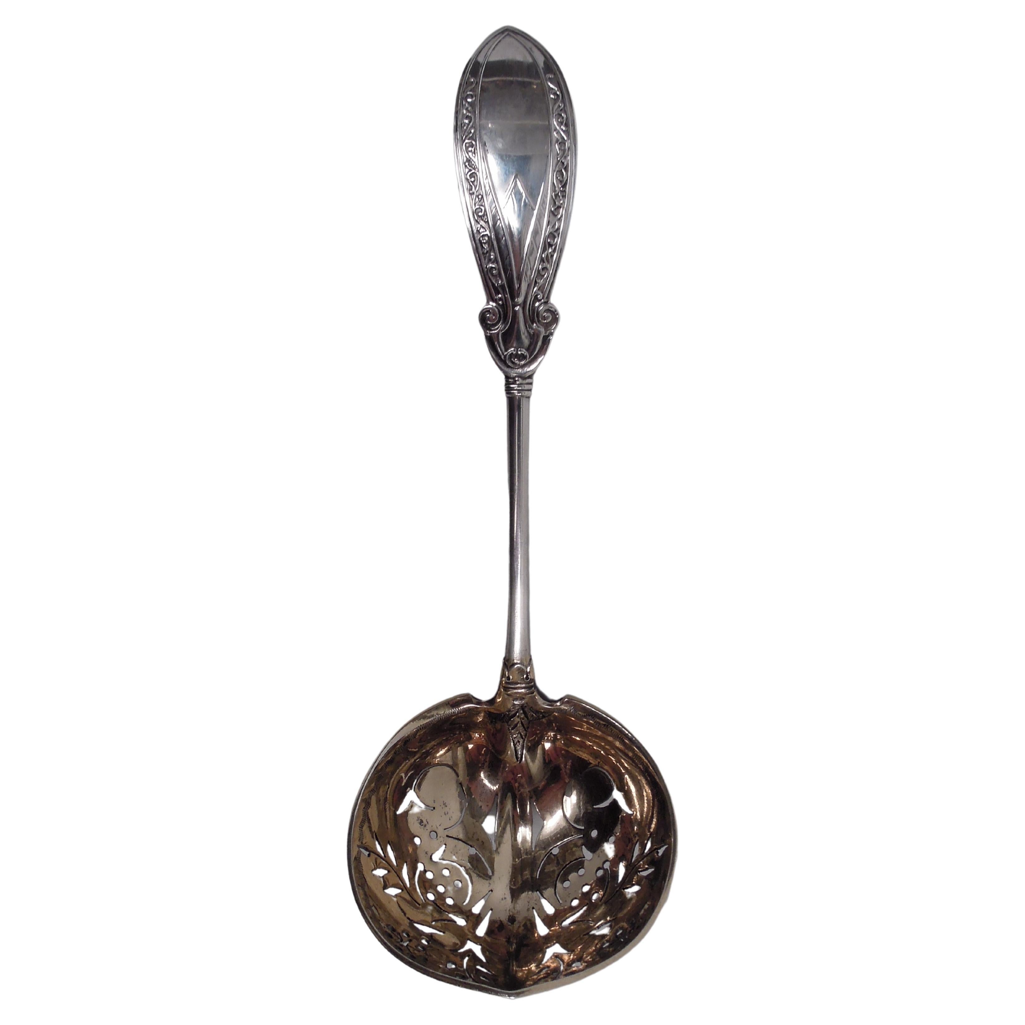Antique Gorham Persian Aesthetic Sterling Silver Pierced Ladle For Sale