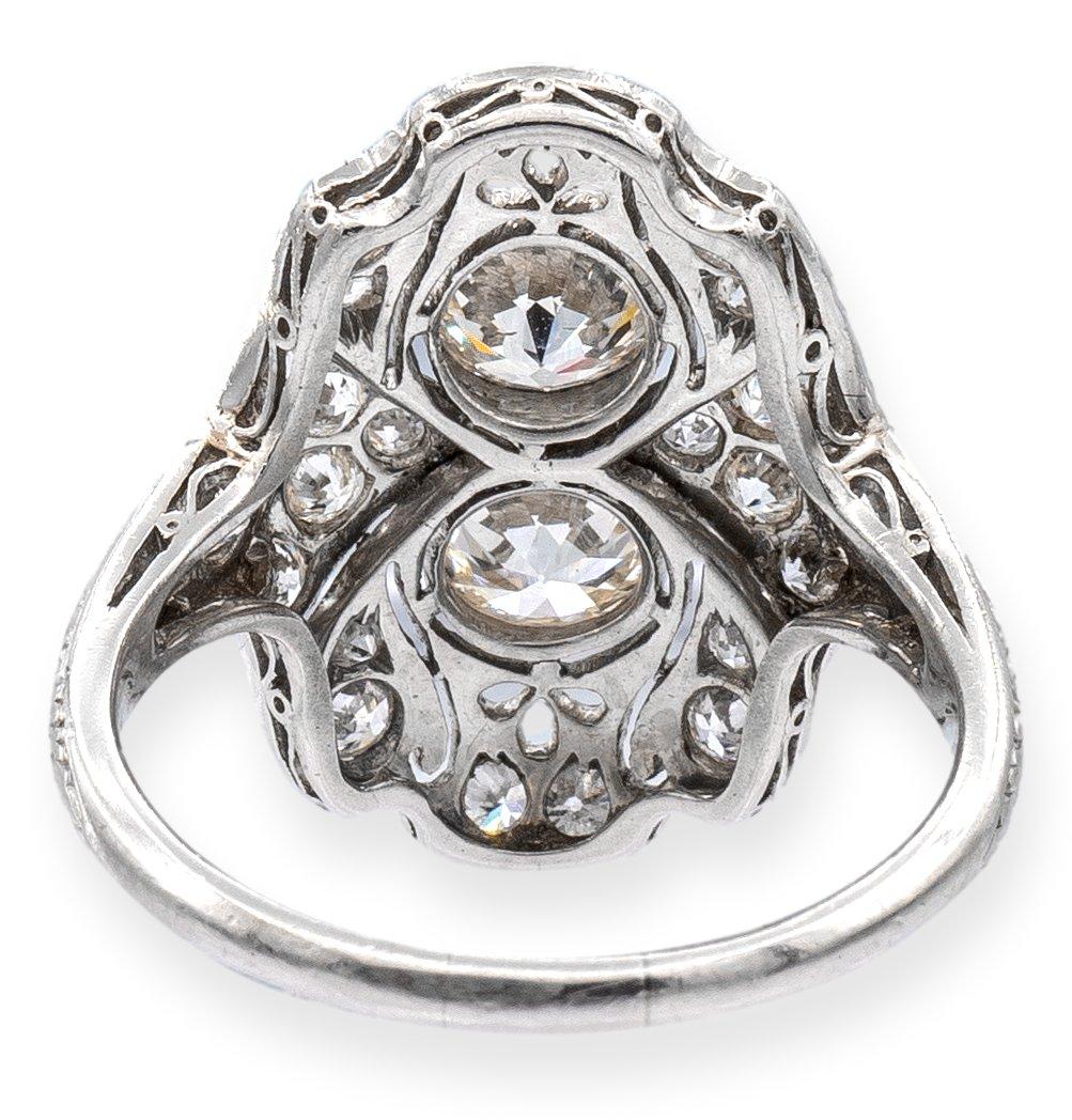 Antique Gorham Platinum Art-Deco Old European Diamond Ring, circa 1930 In Good Condition In New York, NY