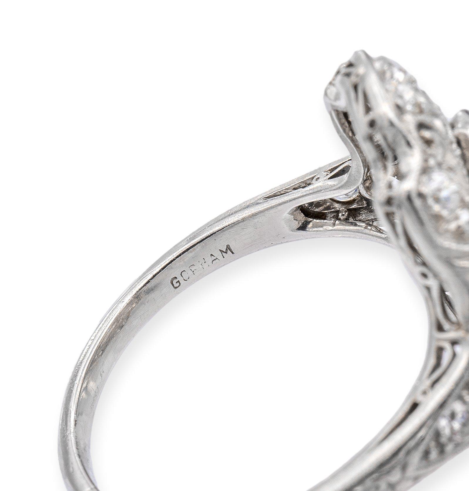 Antique Gorham Platinum Art-Deco Old European Diamond Ring, circa 1930 1