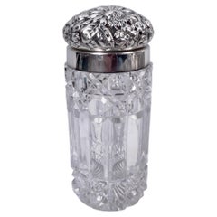 Antique Gorham Repousse Sterling Silver & Cut-Glass Sugar Caster, 1896