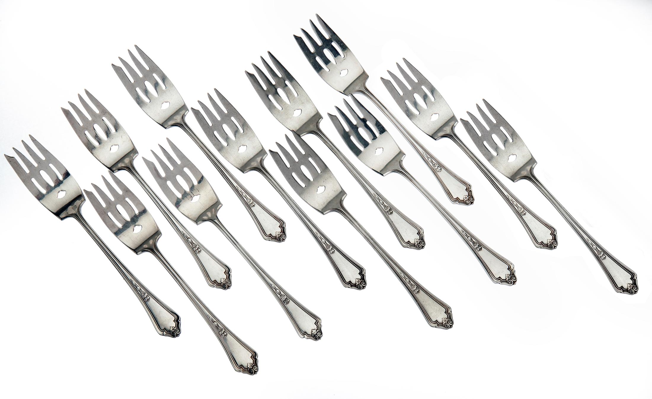 American Classical Antique Gorham Salad Fork Set/12 For Sale