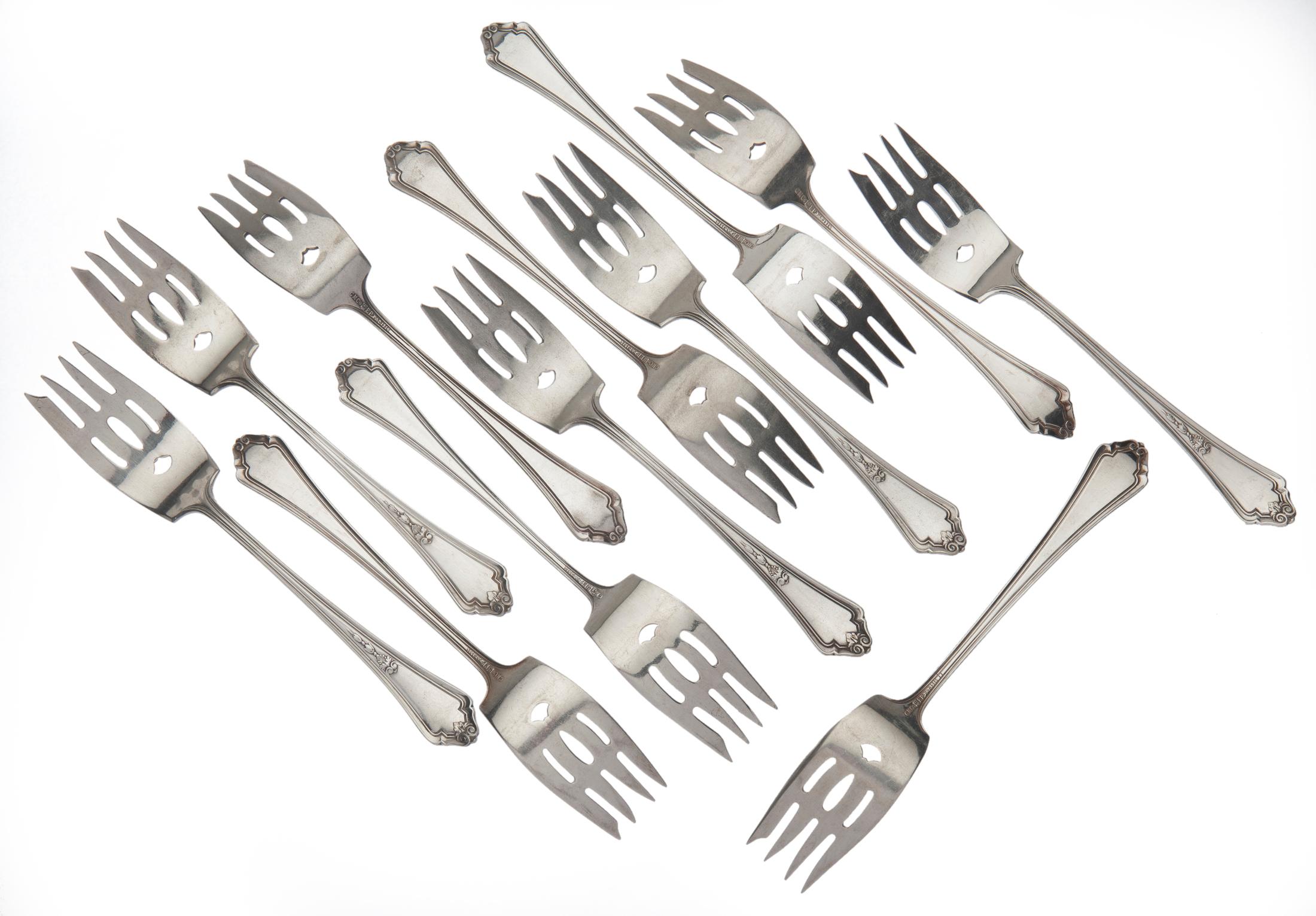 North American Antique Gorham Salad Fork Set/12 For Sale