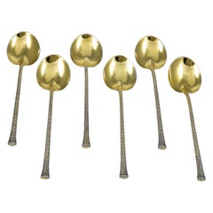 Antique Gorham Silver Gilt Palm Beach Spoons