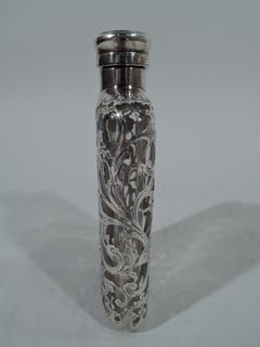 Antique Gorham Silver Overlay Ladies Flask