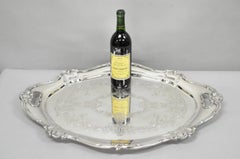Antique Gorham Silver Plated Victorian Oval Butlers Serving Platter Bar Tray