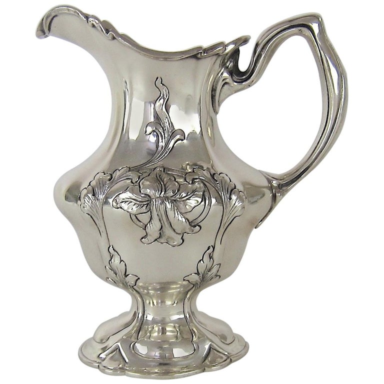 Antique Gorham Silversmiths Sterling Silver Cream Pitcher For Sale at