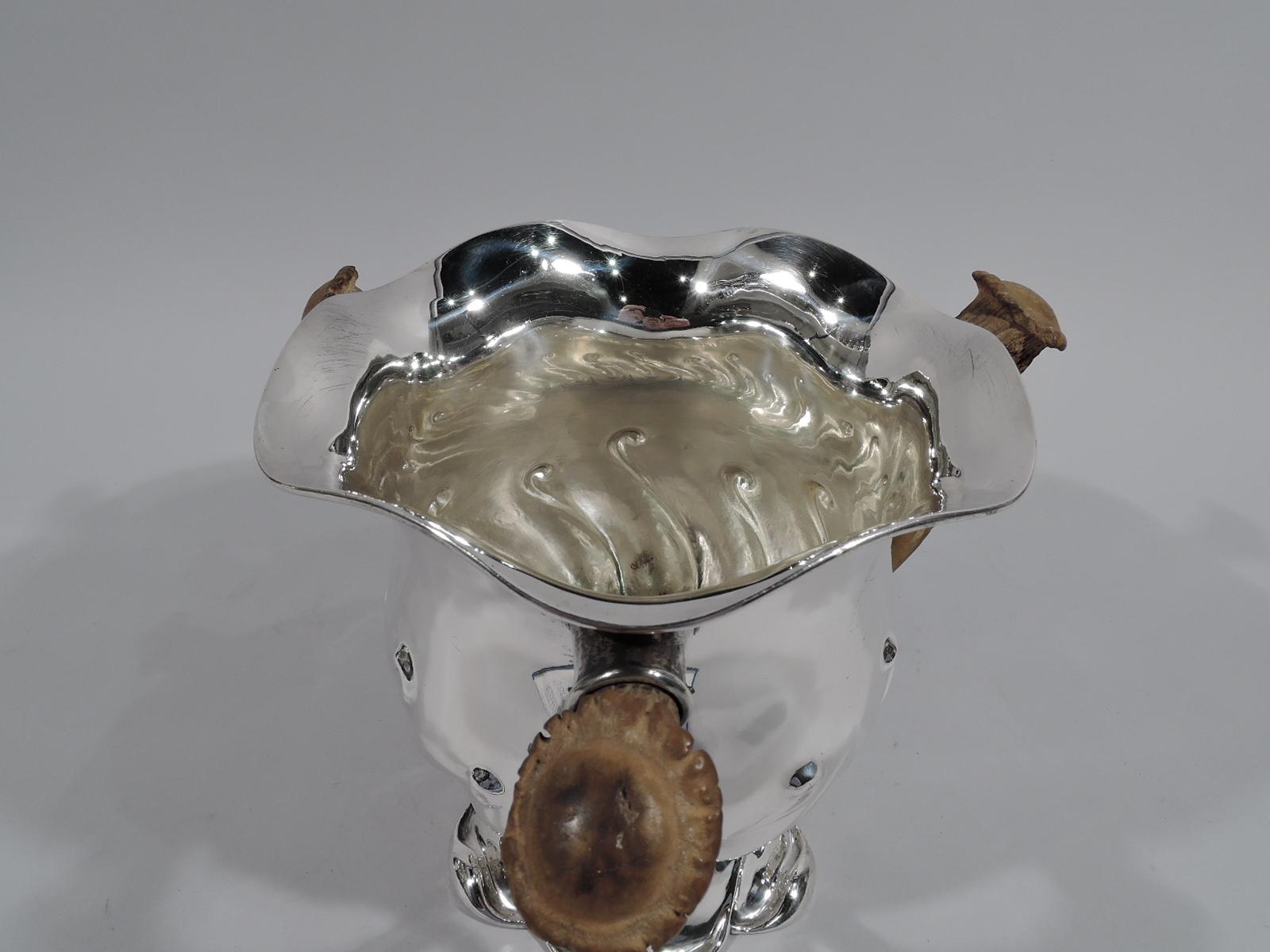 Victorian Antique Gorham Sterling Silver Alpha Antler Loving Cup Trophy