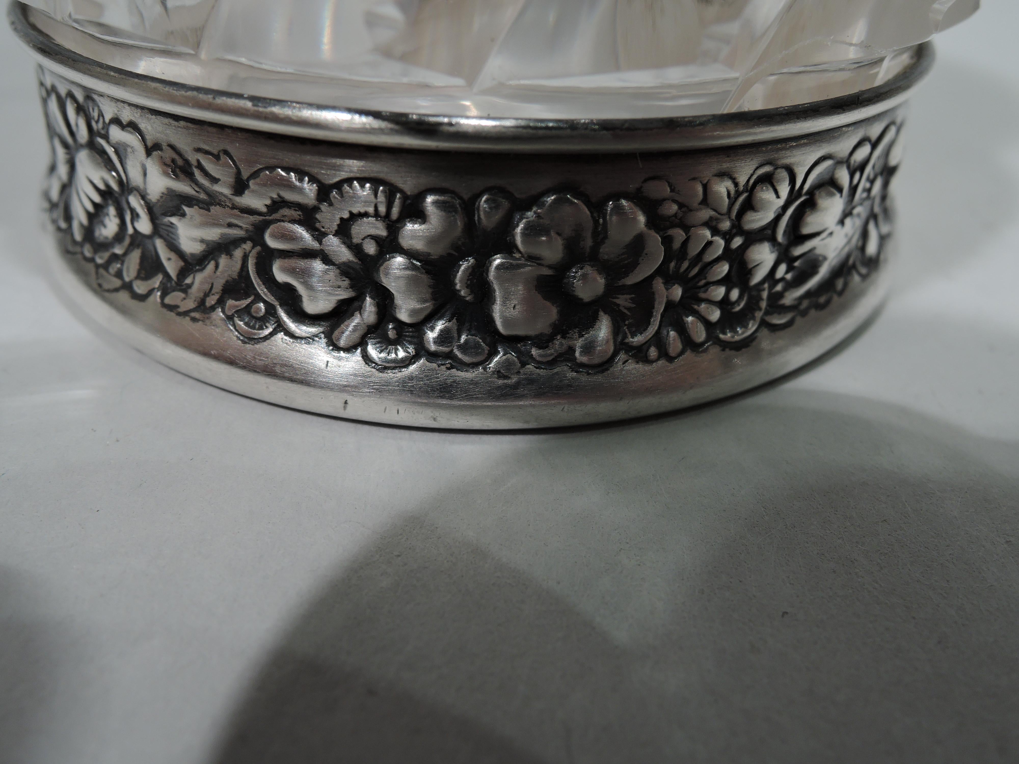 Antique Gorham Sterling Silver and Cut-Glass Inkwell  In Excellent Condition In New York, NY