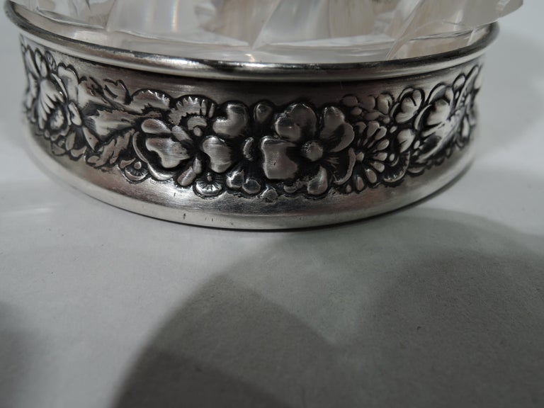 Antique Gorham Sterling Silver and Cut-Glass Inkwell  In Excellent Condition For Sale In New York, NY
