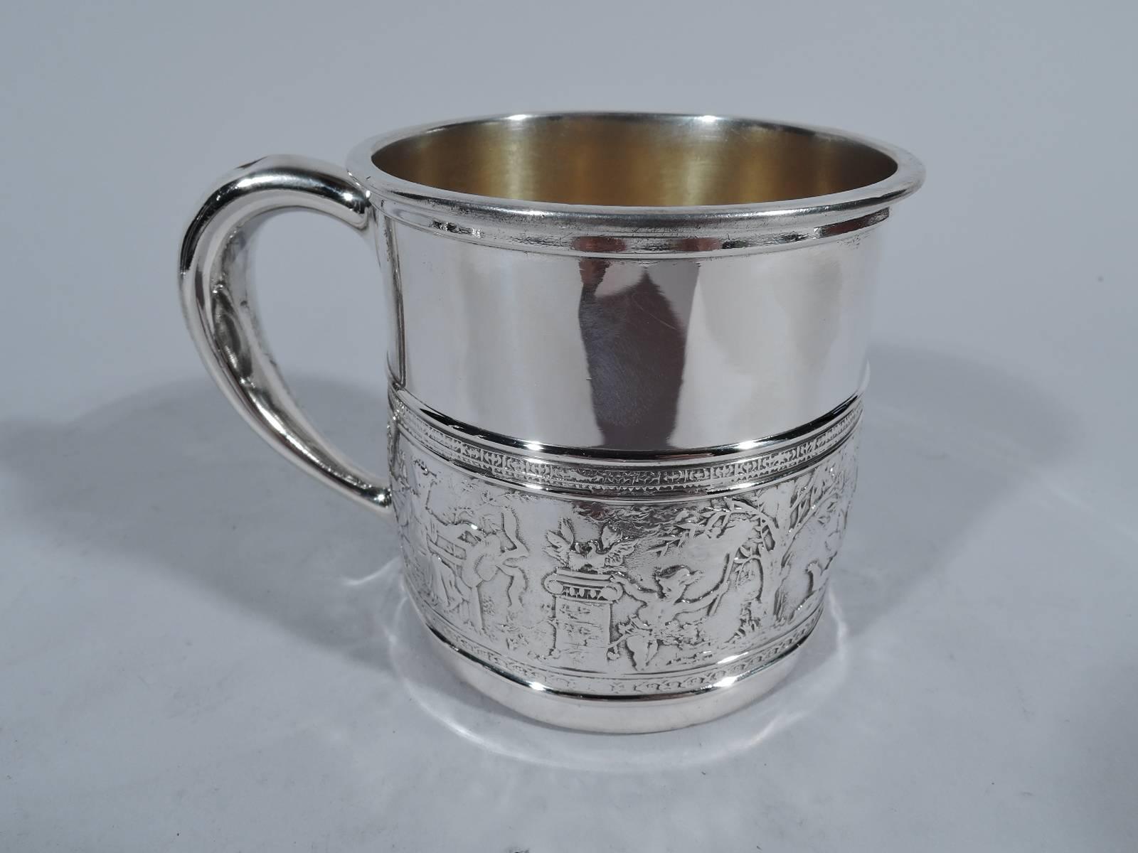 Edwardian Antique Gorham Sterling Silver Baby Cup with Classical Frieze