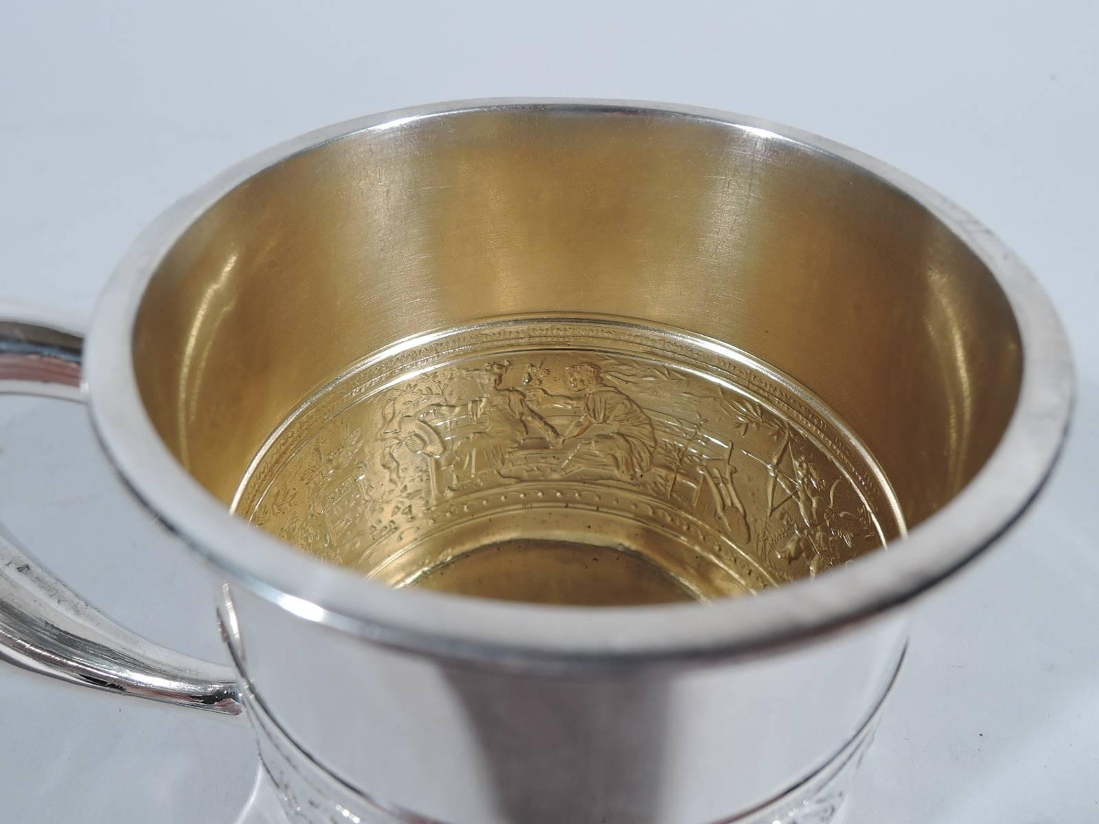 Antique Gorham Sterling Silver Baby Cup with Classical Frieze In Good Condition In New York, NY