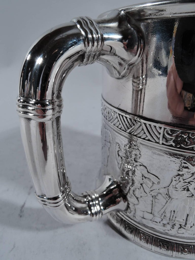 Antique Gorham Sterling Silver Baby Cup with Exotic Frieze For Sale at