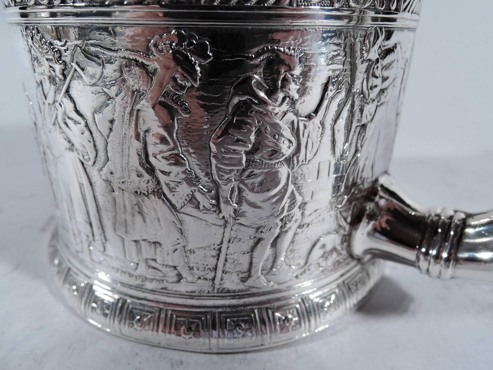 Antique Gorham Sterling Silver Baby Cup with Exotic Frieze In Good Condition In New York, NY