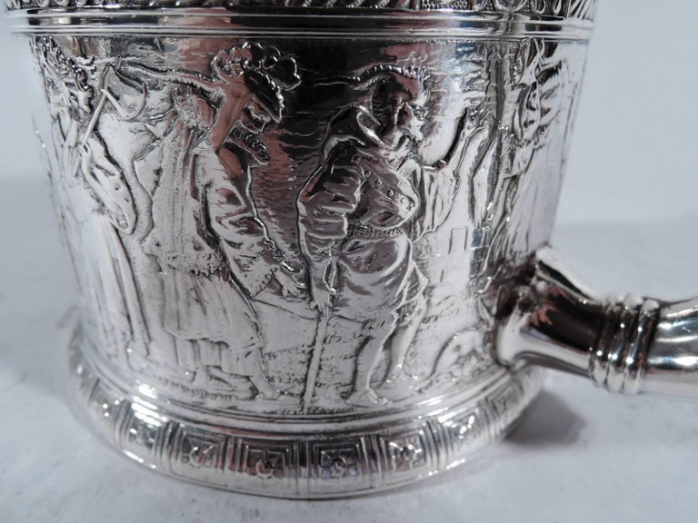 Antique Gorham Sterling Silver Baby Cup with Exotic Frieze For Sale at