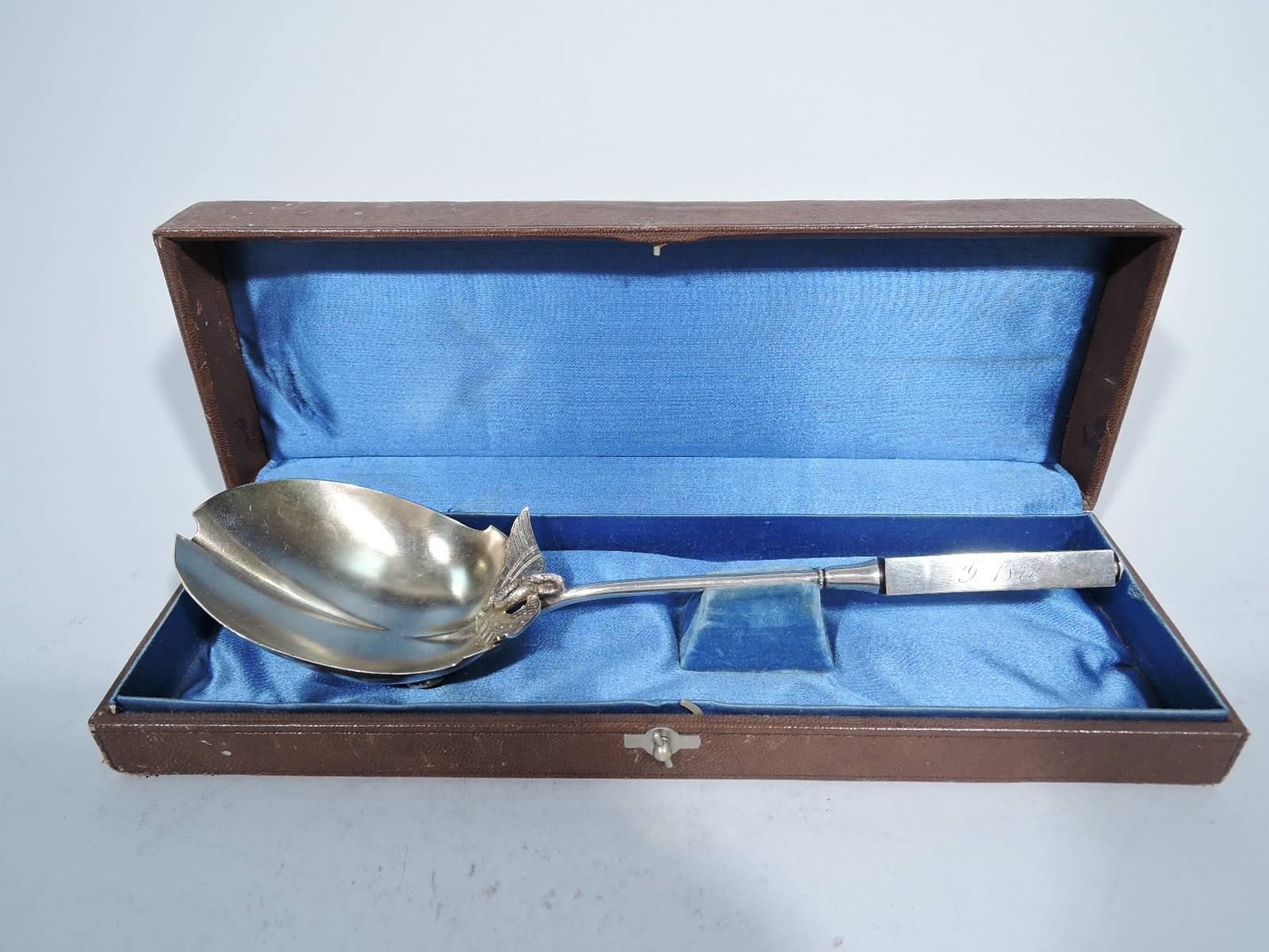Antique Gorham Sterling Silver Berry Spoon in Rare Isis Pattern 1