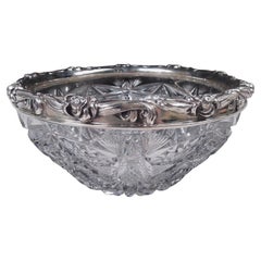 Antique Gorham Sterling Silver & Brilliant-Cut Glass Bowl, 1903