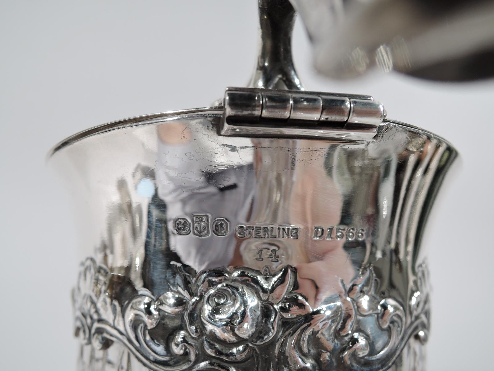 20th Century Antique Gorham Sterling Silver and Brilliant-Cut Glass Claret Jug