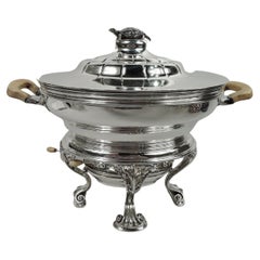 Antique Gorham Sterling Silver Chafing Dish with Turtle Finial