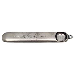 Antiguo estuche para agujas de coser Gorham Chatelaine de plata de ley con monograma #17025