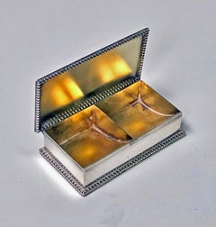 Antique Gorham Sterling Silver double Stamp Box, 1899