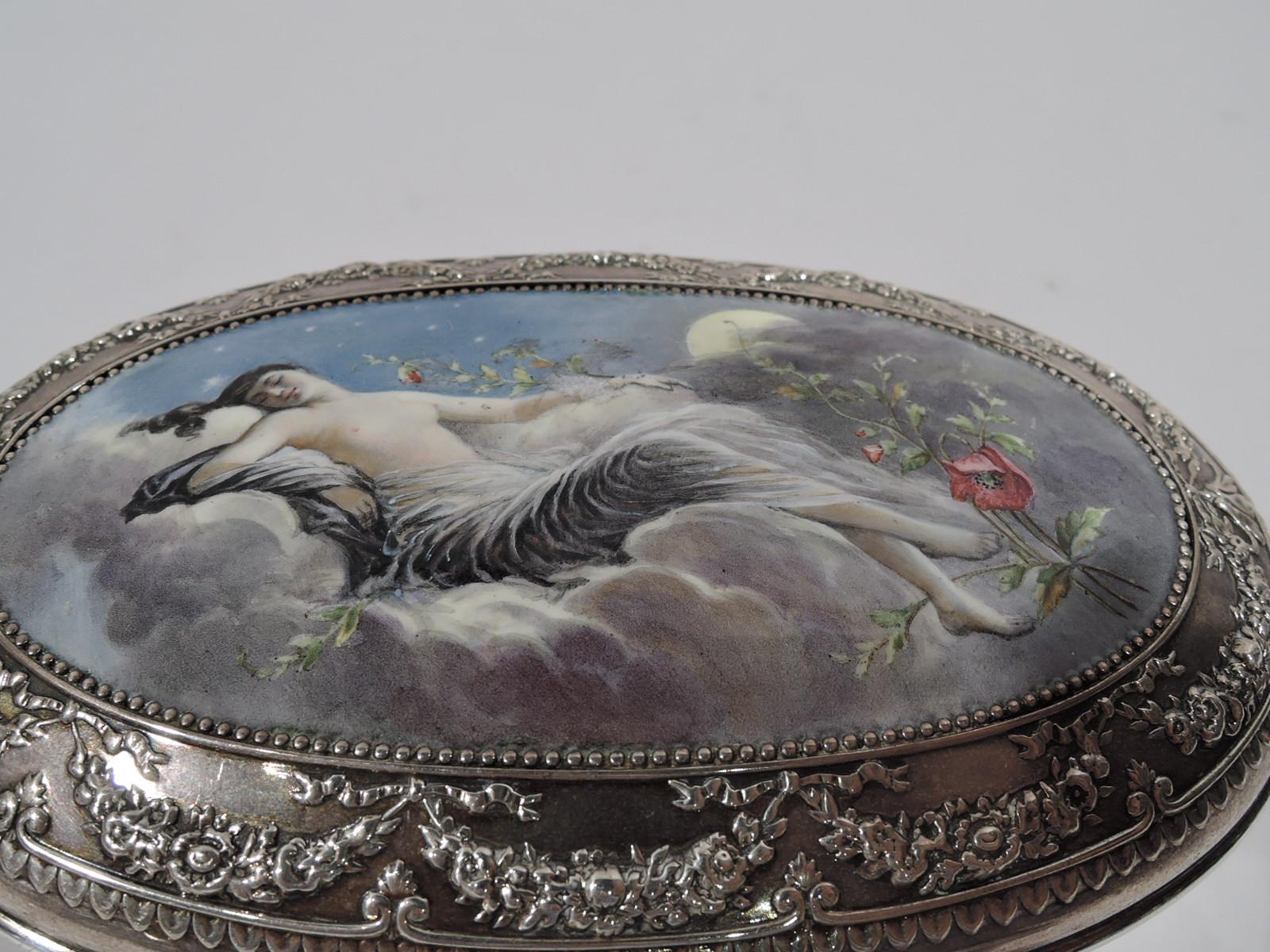 Antique Gorham Sterling Silver and Enamel Classical Goddess Vanity Set 4