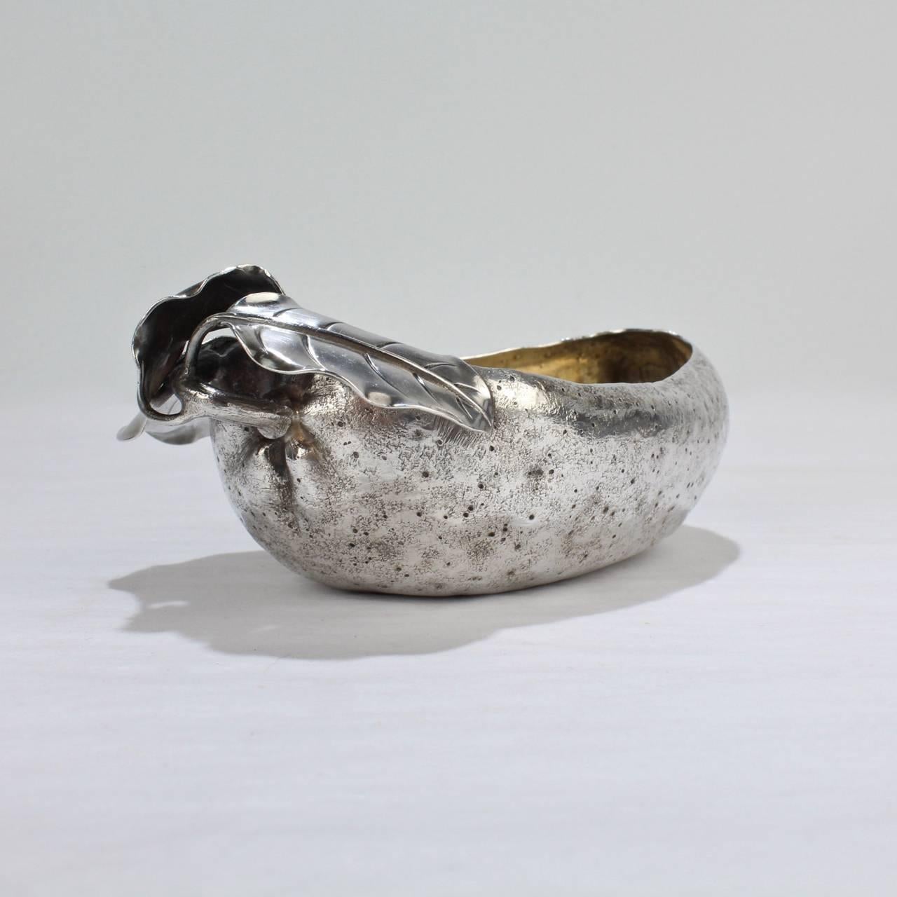 Women's or Men's Antique Gorham Sterling Silver Figural Olive Bowl or Dish