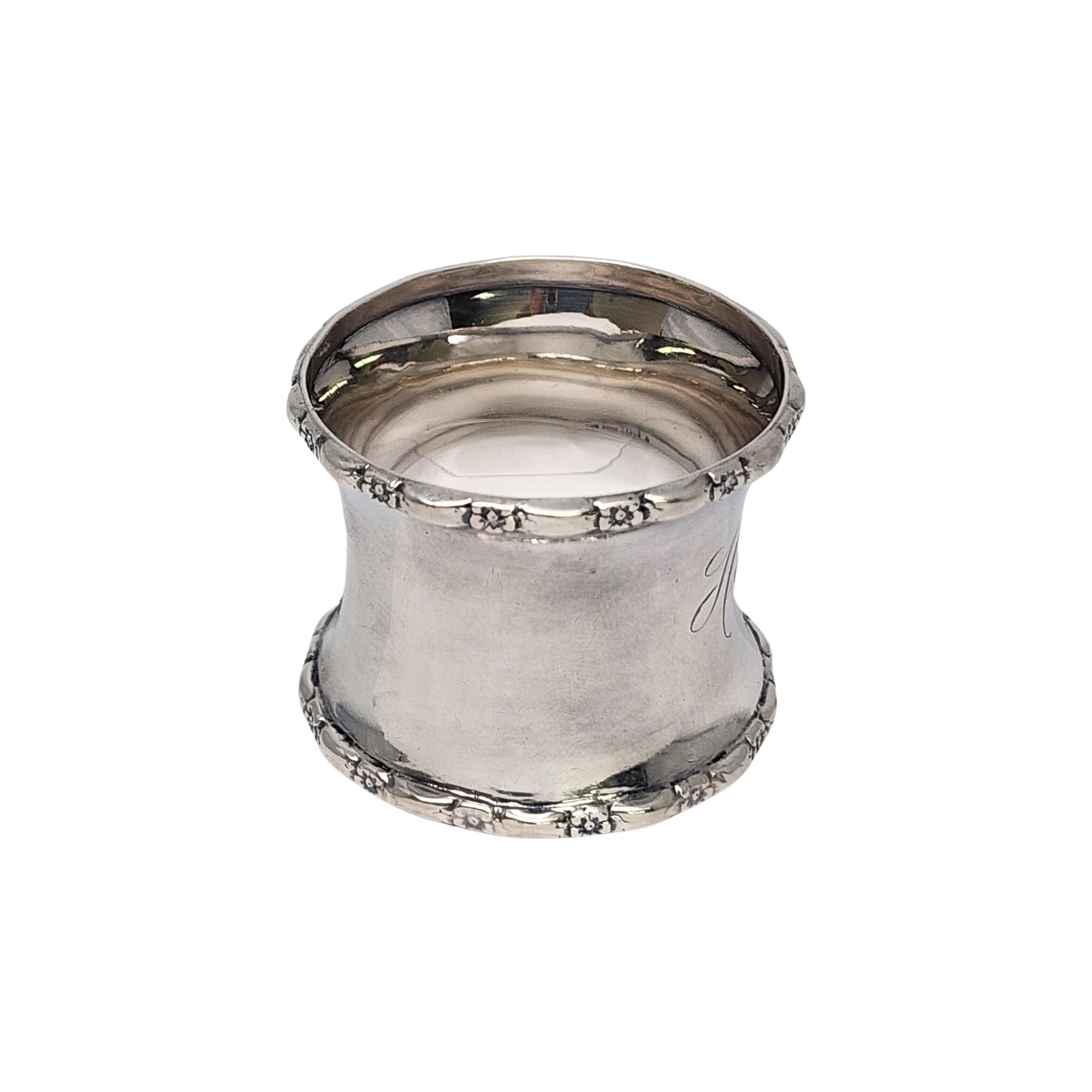 Antique Gorham Sterling Silver Napkin Ring w/Engraving #18469 In Good Condition In Washington Depot, CT