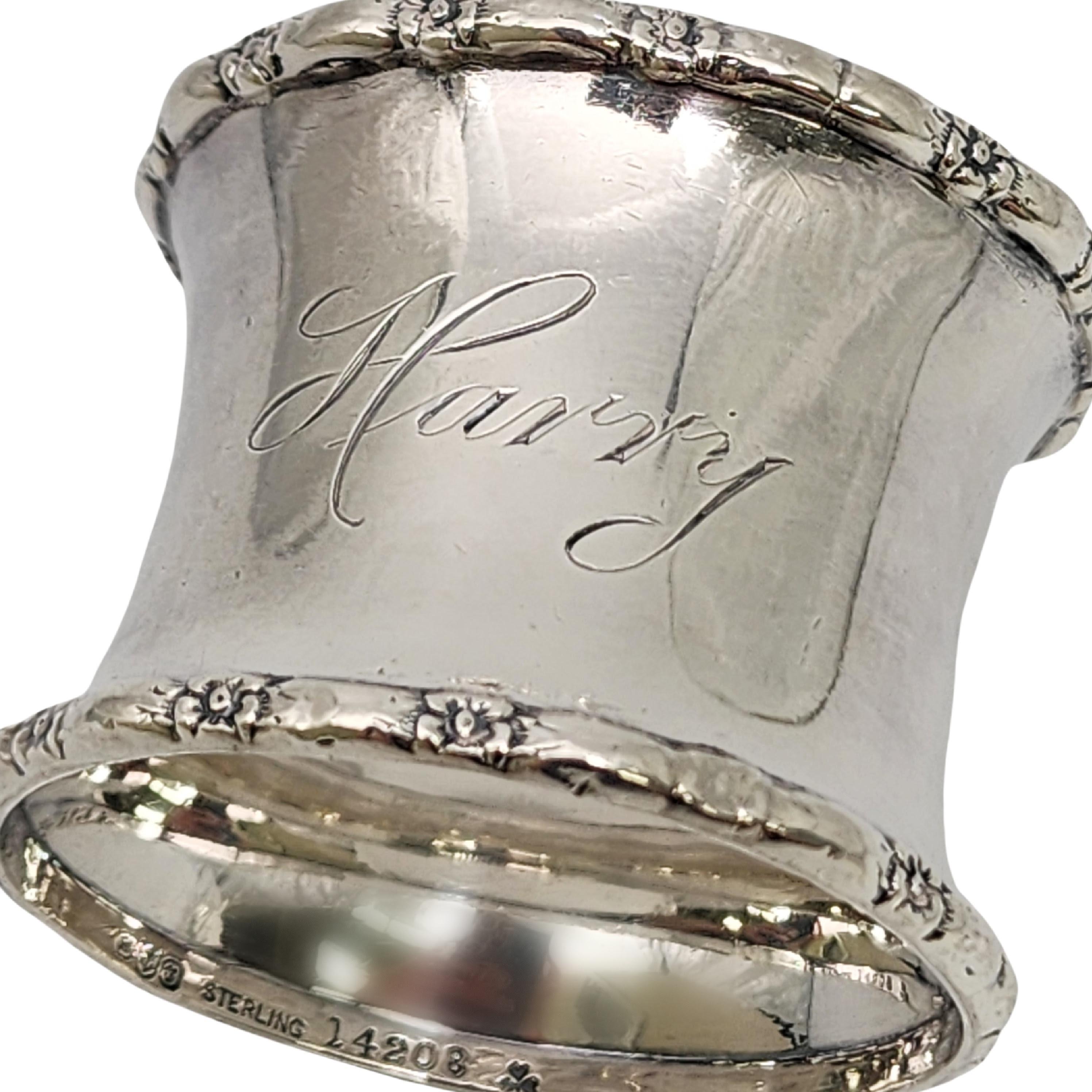 Antique Gorham Sterling Silver Napkin Ring w/Engraving #18469 2