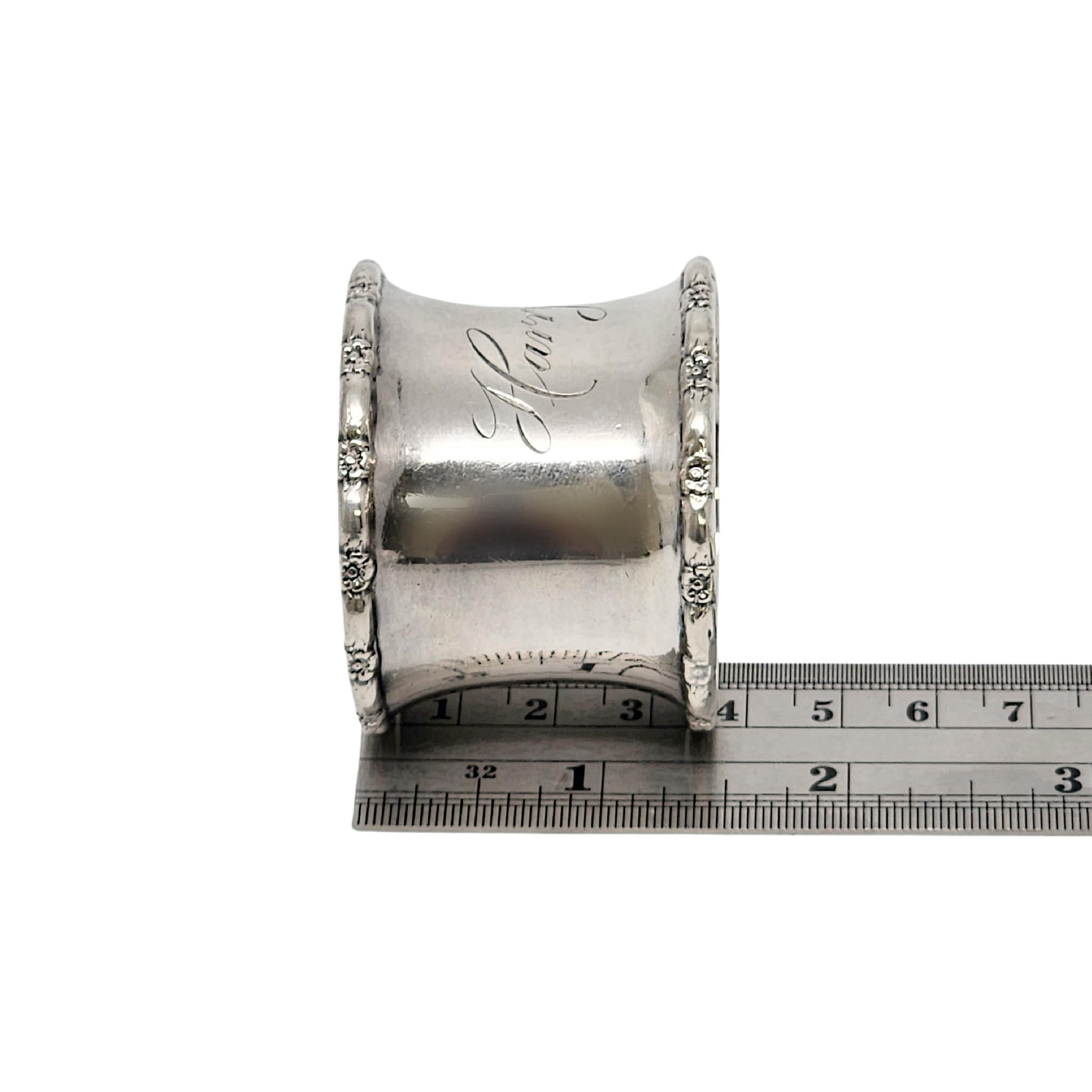 Antique Gorham Sterling Silver Napkin Ring w/Engraving #18469 4