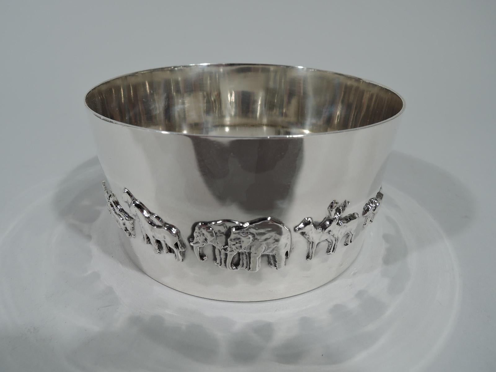 Antique Gorham Sterling Silver Noah’s Ark 3-Piece Baby Set In Excellent Condition In New York, NY