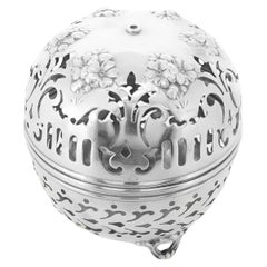 Antico portacorda o portafilo reticolato in argento sterling di Gorham