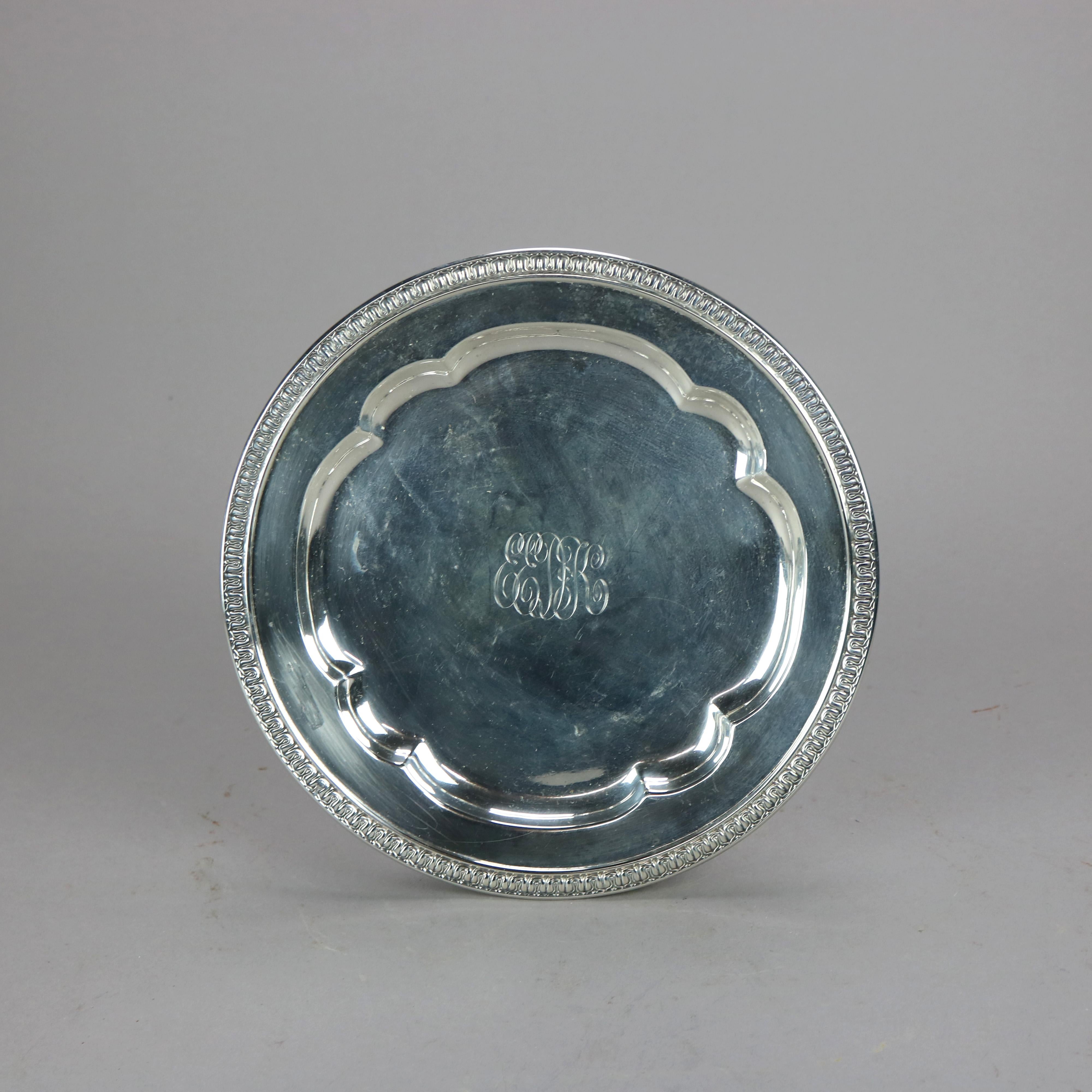 Antique Gorham Sterling Silver Tray 17.43 toz, Dated 1899 In Good Condition In Big Flats, NY