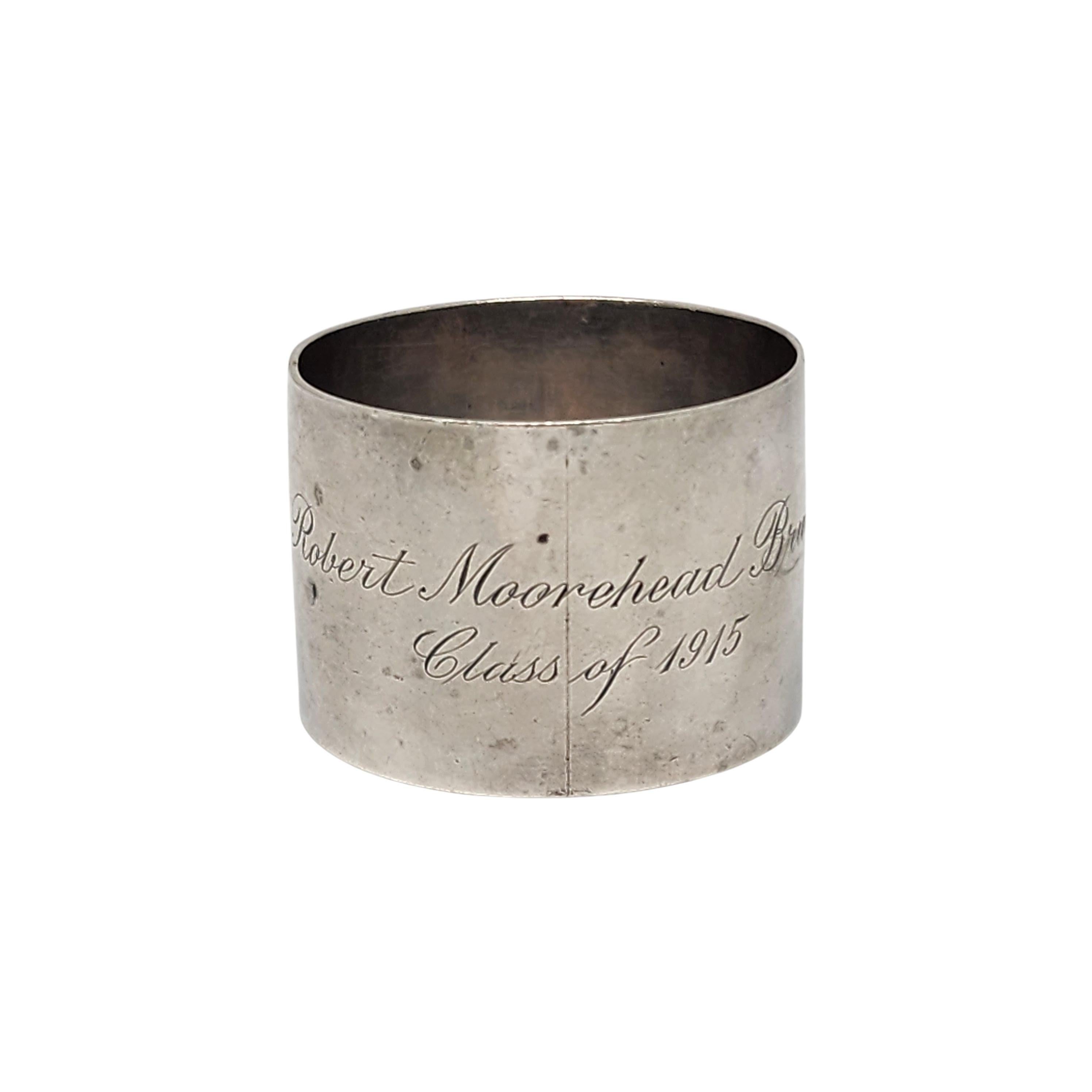 Antique Gorham Sterling Silver USMA Class of 1915 Napkin Ring #16817 In Good Condition In Washington Depot, CT