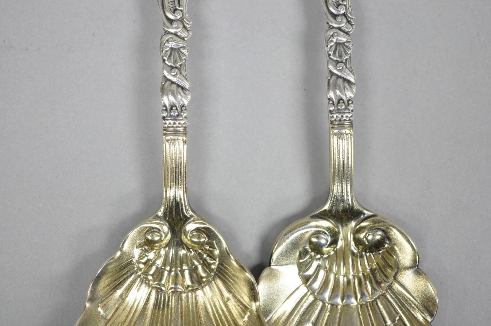 Juego de cubiertos de plata de ley Gorham Versalles para servir ensaladas Tenedor Cuchara en Bueno estado para la venta en Philadelphia, PA