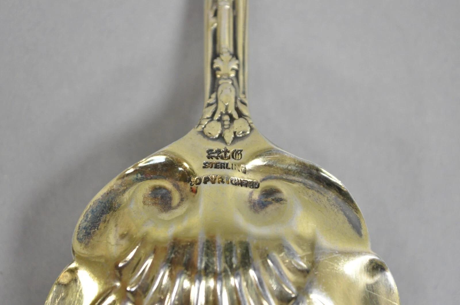 Juego de cubiertos de plata de ley Gorham Versalles para servir ensaladas Tenedor Cuchara en venta 2