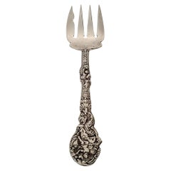 Fourchette de service à sardine en argent sterling antique Gorham Versailles avec monogramme