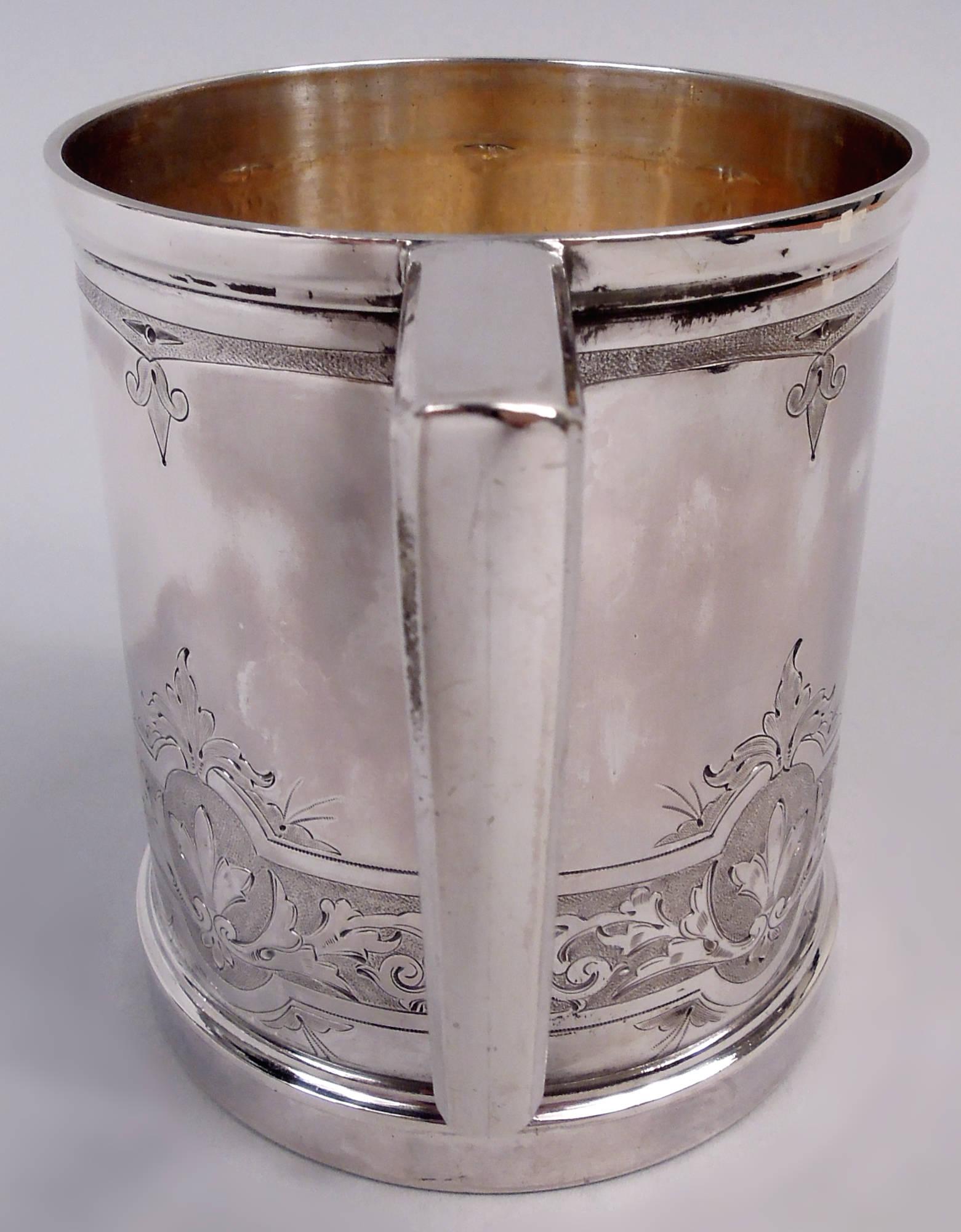 Antike Gorham viktorianischen klassischen Münze Silber Baby Cup (Graviert) im Angebot