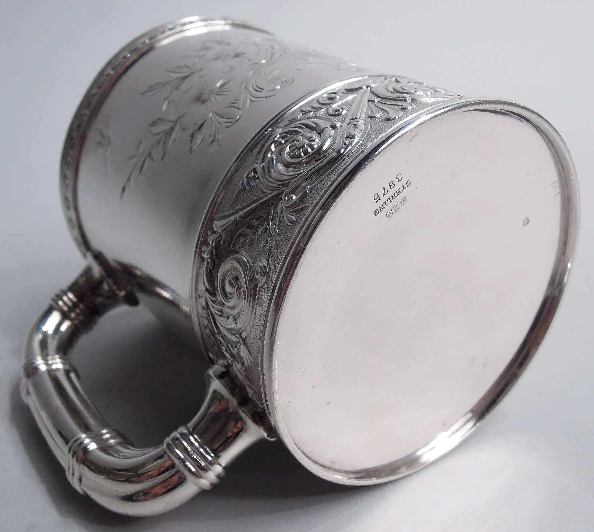 Antique Gorham Victorian Classical Sterling Silver Baby Cup 1888 For Sale 4