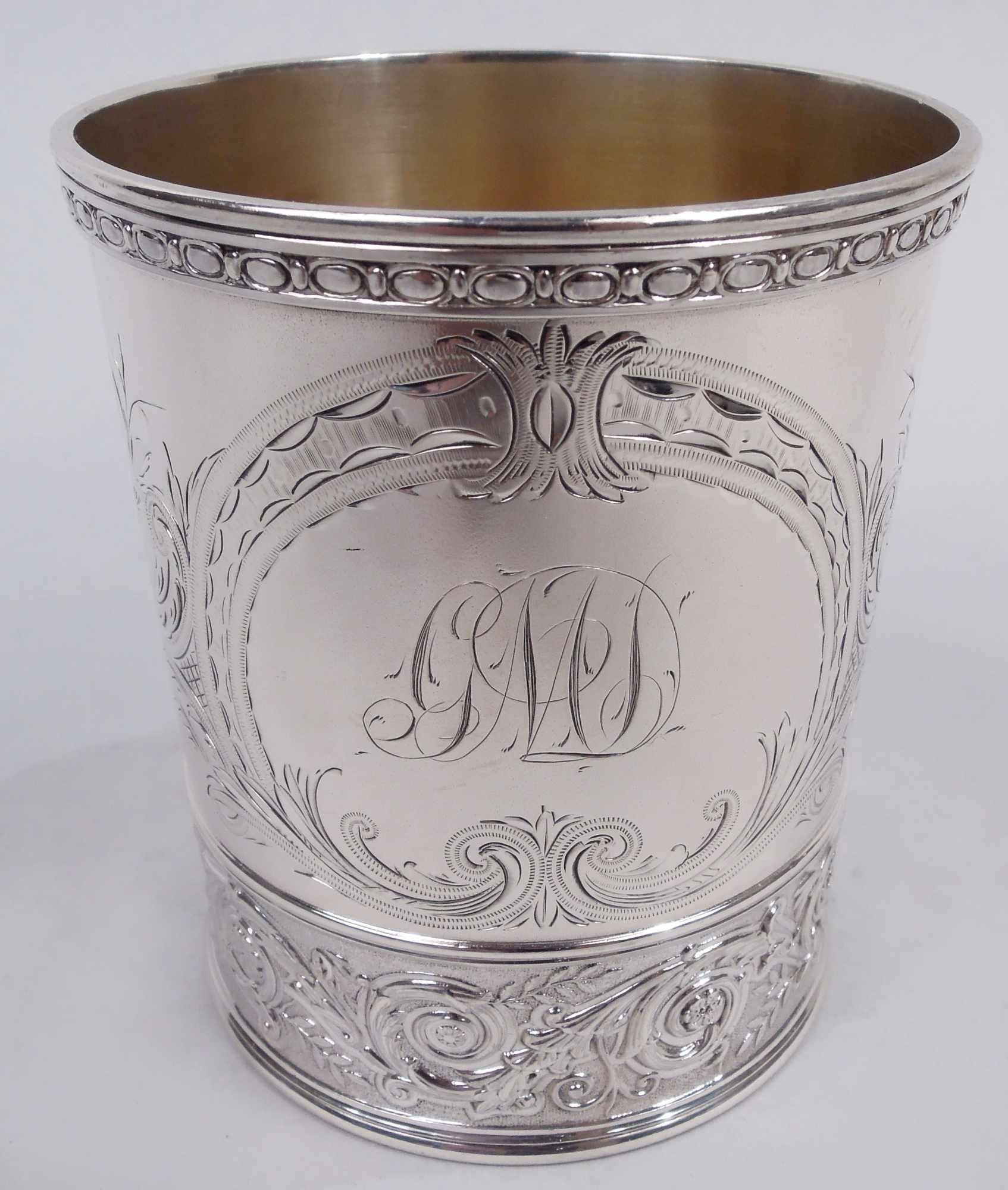American Antique Gorham Victorian Classical Sterling Silver Baby Cup 1888 For Sale