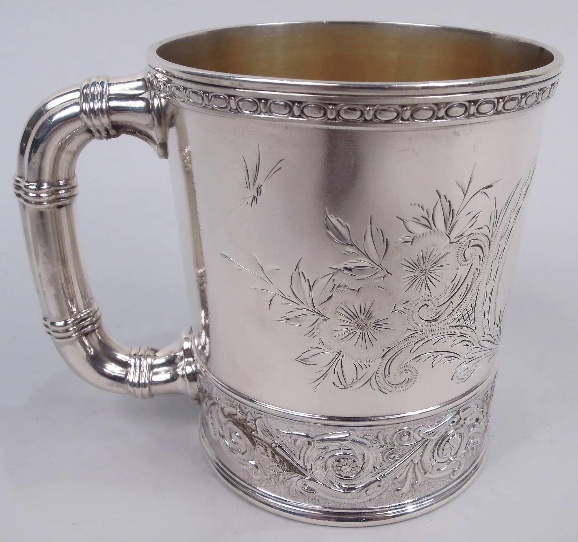 Antique Gorham Victorian Classical Sterling Silver Baby Cup 1888 In Good Condition For Sale In New York, NY
