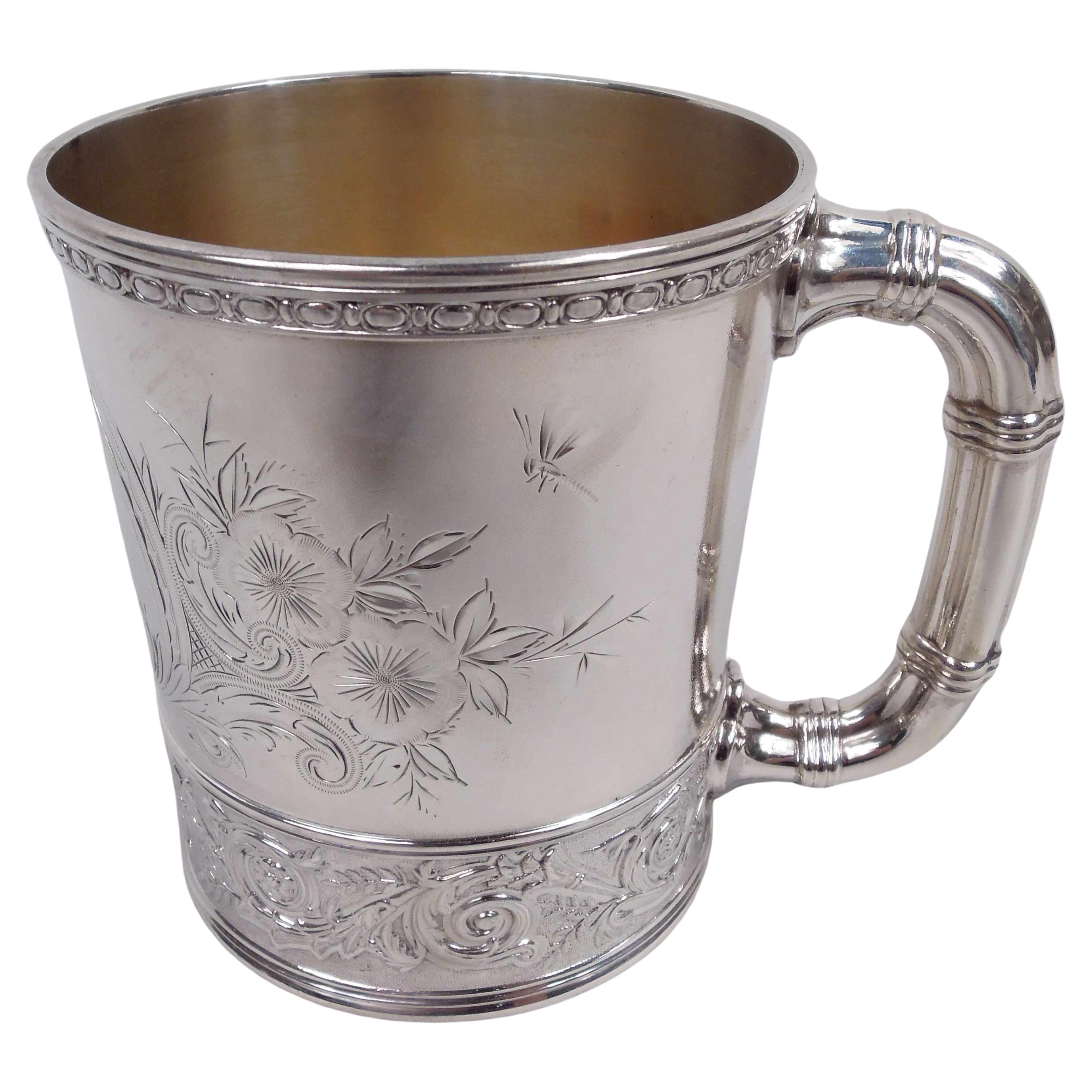 Antique Gorham Victorian Classical Sterling Silver Baby Cup 1888 For Sale