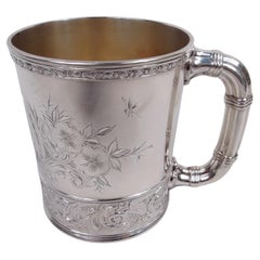 Antike Gorham viktorianischen klassischen Sterling Silber Baby Cup 1888