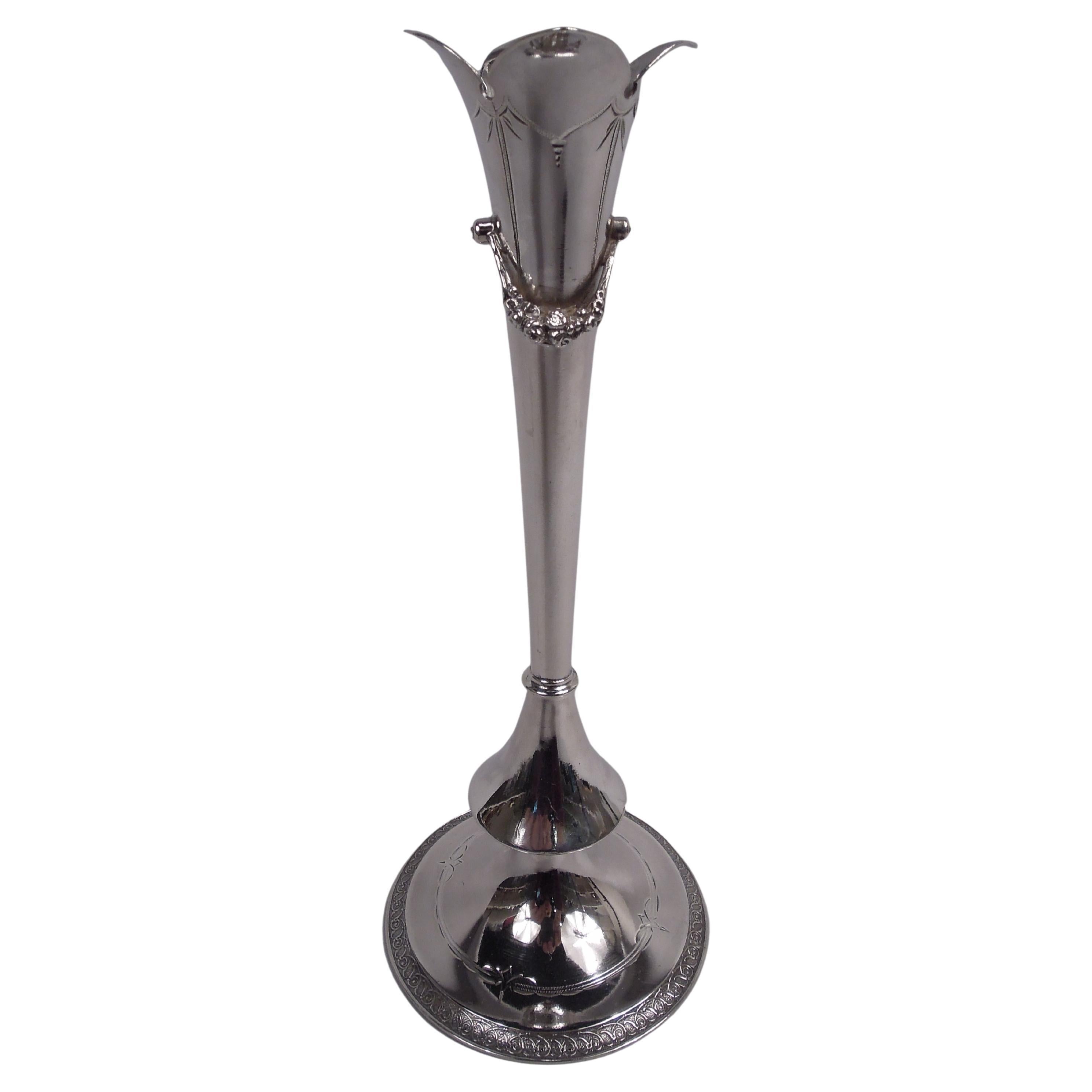 Antique Gorham Victorian Classical Sterling Silver Bud Vase, 1872