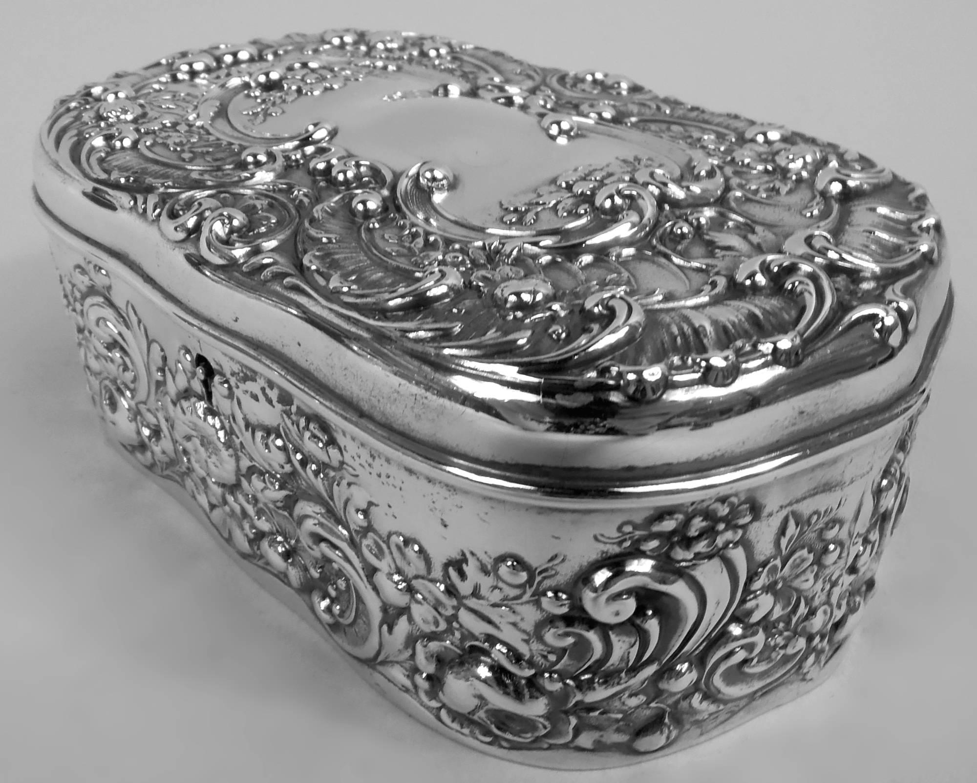 American Antique Gorham Victorian Classical Sterling Silver Trinket Box For Sale