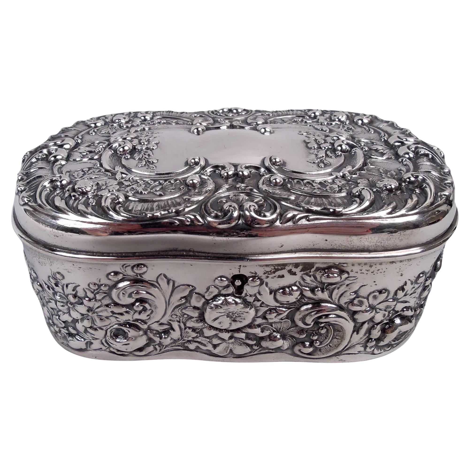 Antique Gorham Victorian Classical Sterling Silver Trinket Box For Sale