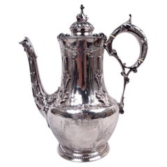 Antique Gorham Victorian Gothic Classical Coin Silver Coffeepot